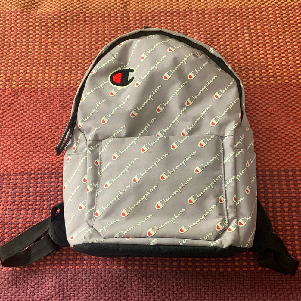 CHAMPION Purple Logo Printed Backpack